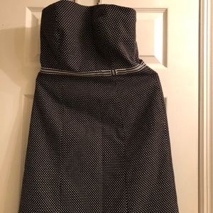 Ann Taylor Strapless Black Polka Dot Dress